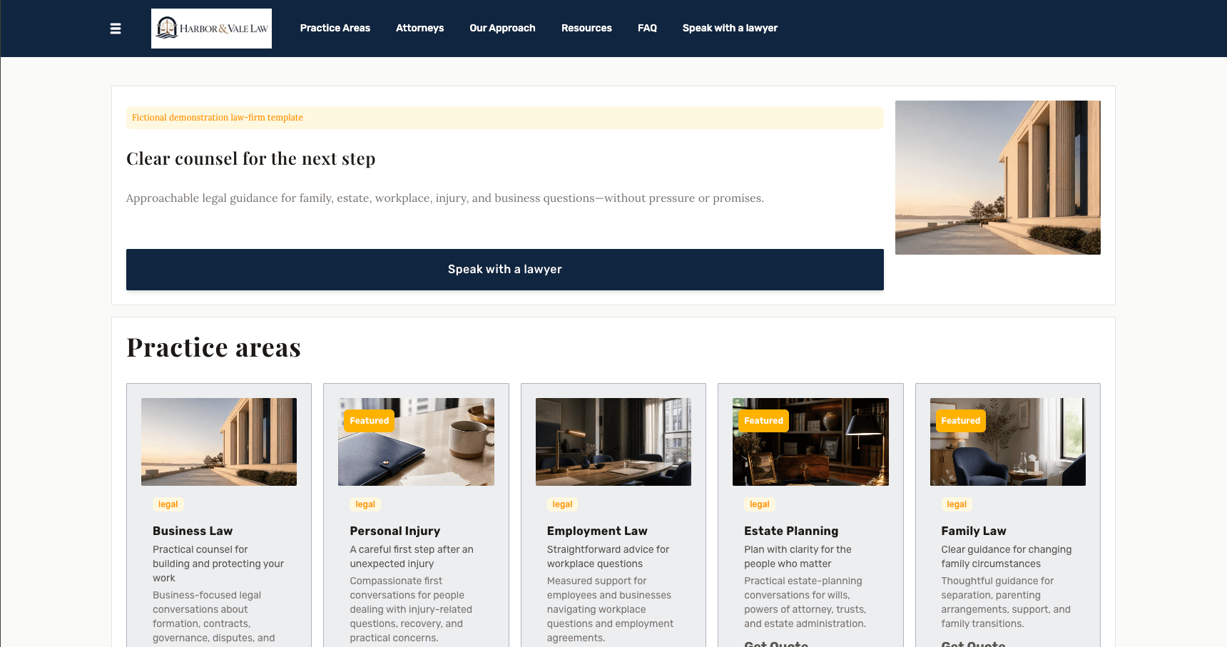 Preview of the Law-firm website foundation